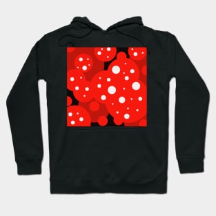 japanese pop art red and white polka dots Hoodie